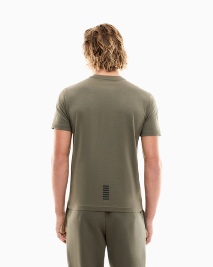 EA7 Cotton shirt in Pima jersey with crew neck Core Identity