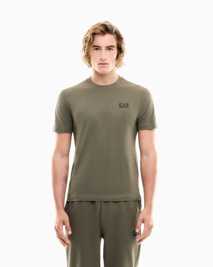 EA7 Cotton shirt in Pima jersey with crew neck Core Identity