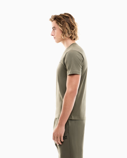 EA7 Cotton shirt in Pima jersey with crew neck Core Identity