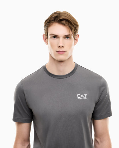 EA7 Cotton shirt in Pima jersey with crew neck Core Identity