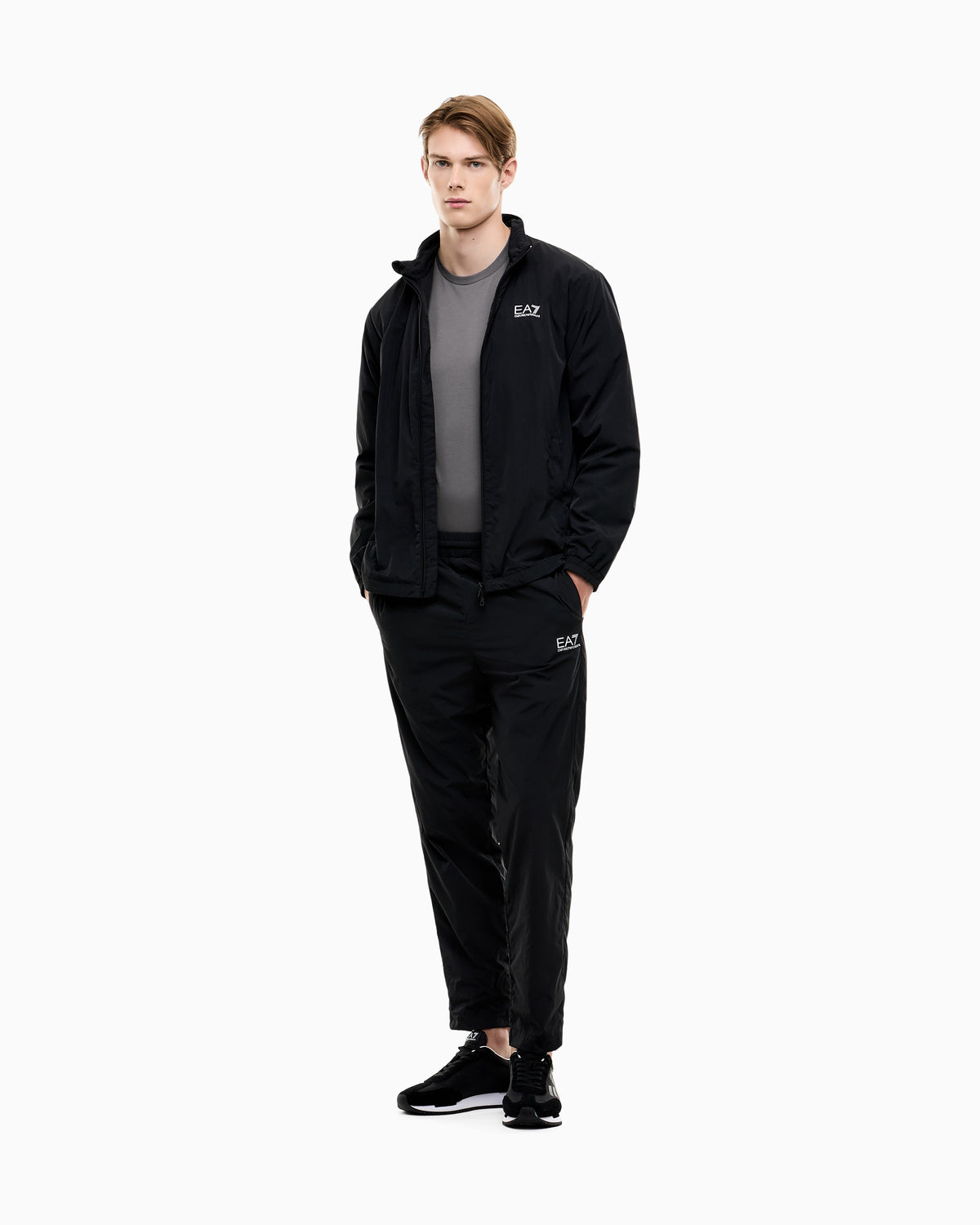 EA7 Cotton shirt in Pima jersey with crew neck Core Identity