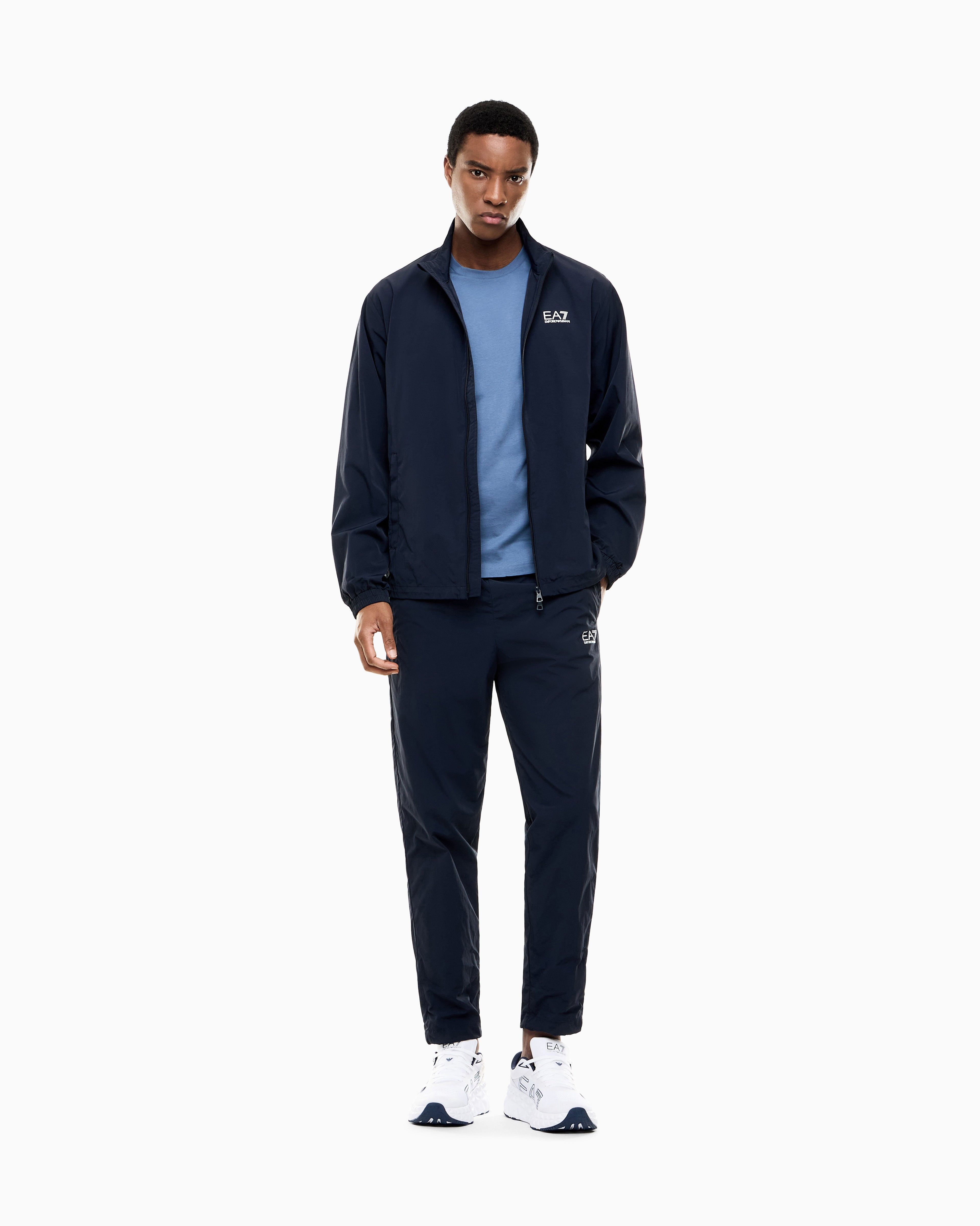 EA7 Cotton shirt in Pima jersey with crew neck Core Identity