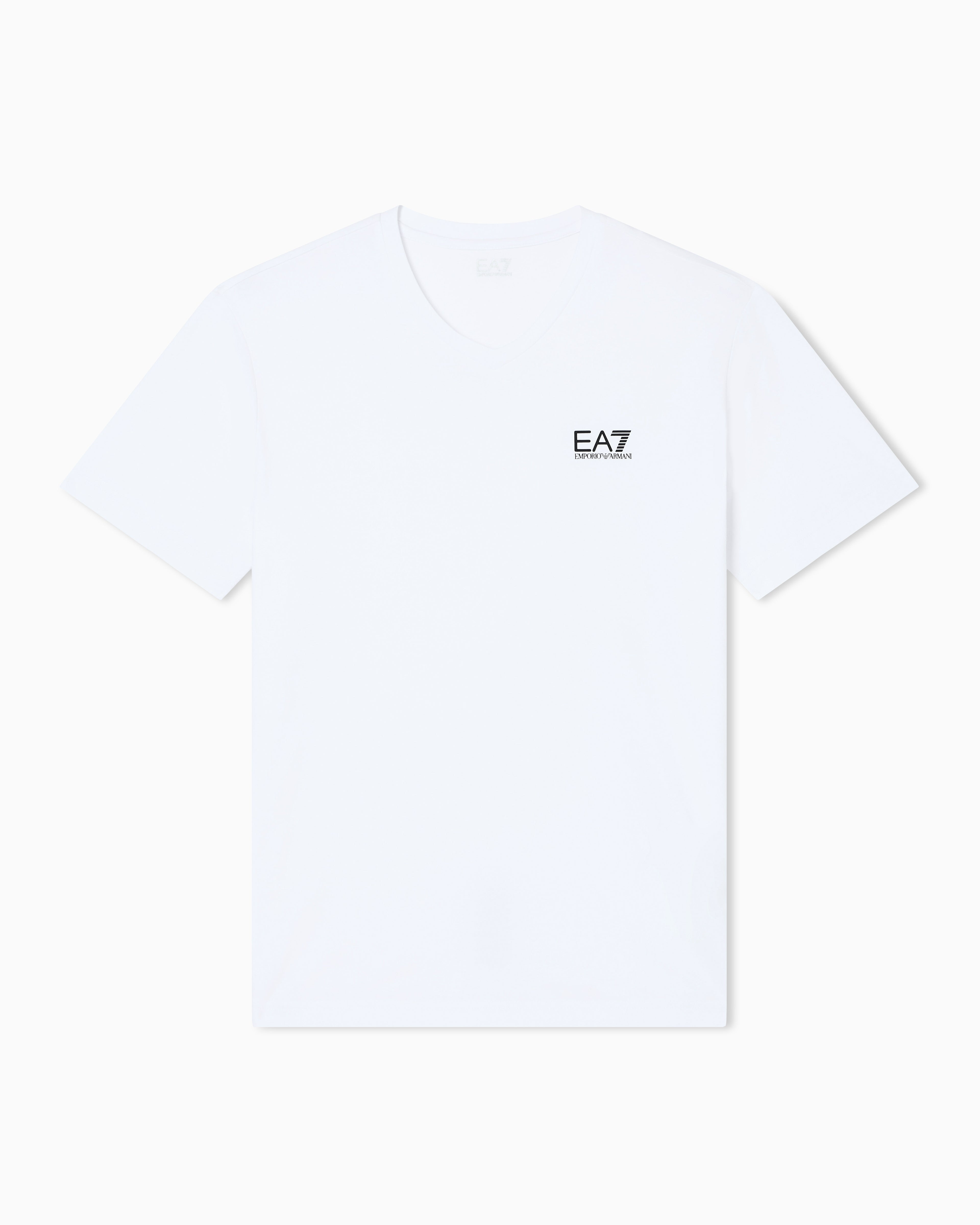 EA7 Core Identity stretch cotton jersey V-neck T-shirt