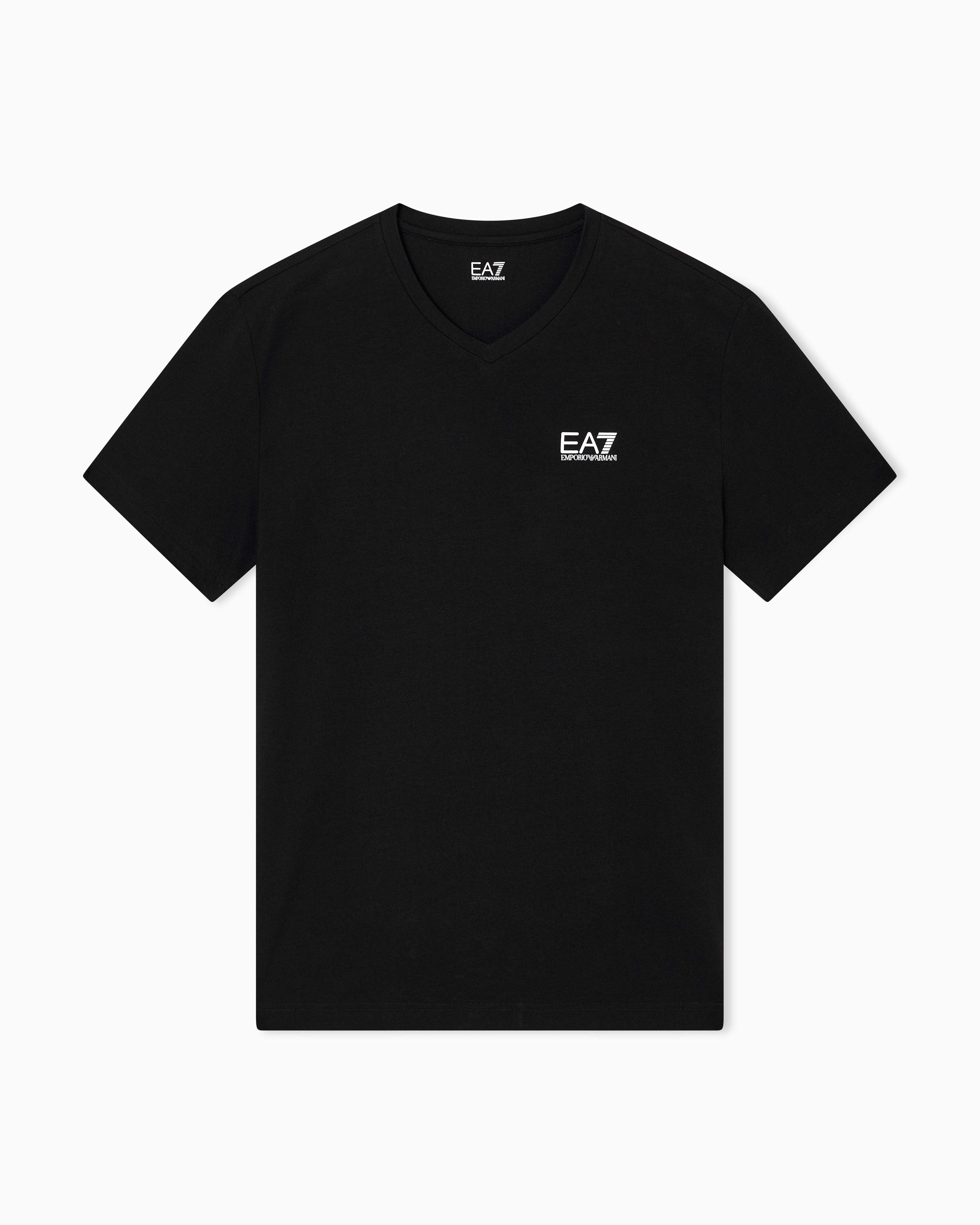 EA7 Core Identity stretch cotton jersey V-neck T-shirt