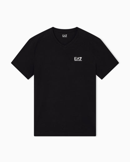 EA7 Core Identity stretch cotton jersey V-neck T-shirt