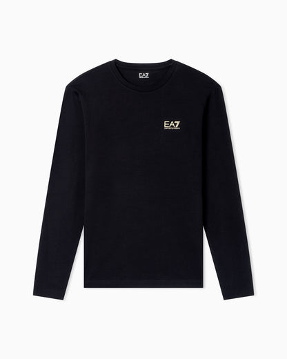 EA7 Crew neck t-shirt Core Identity in cotton with long sleeves
