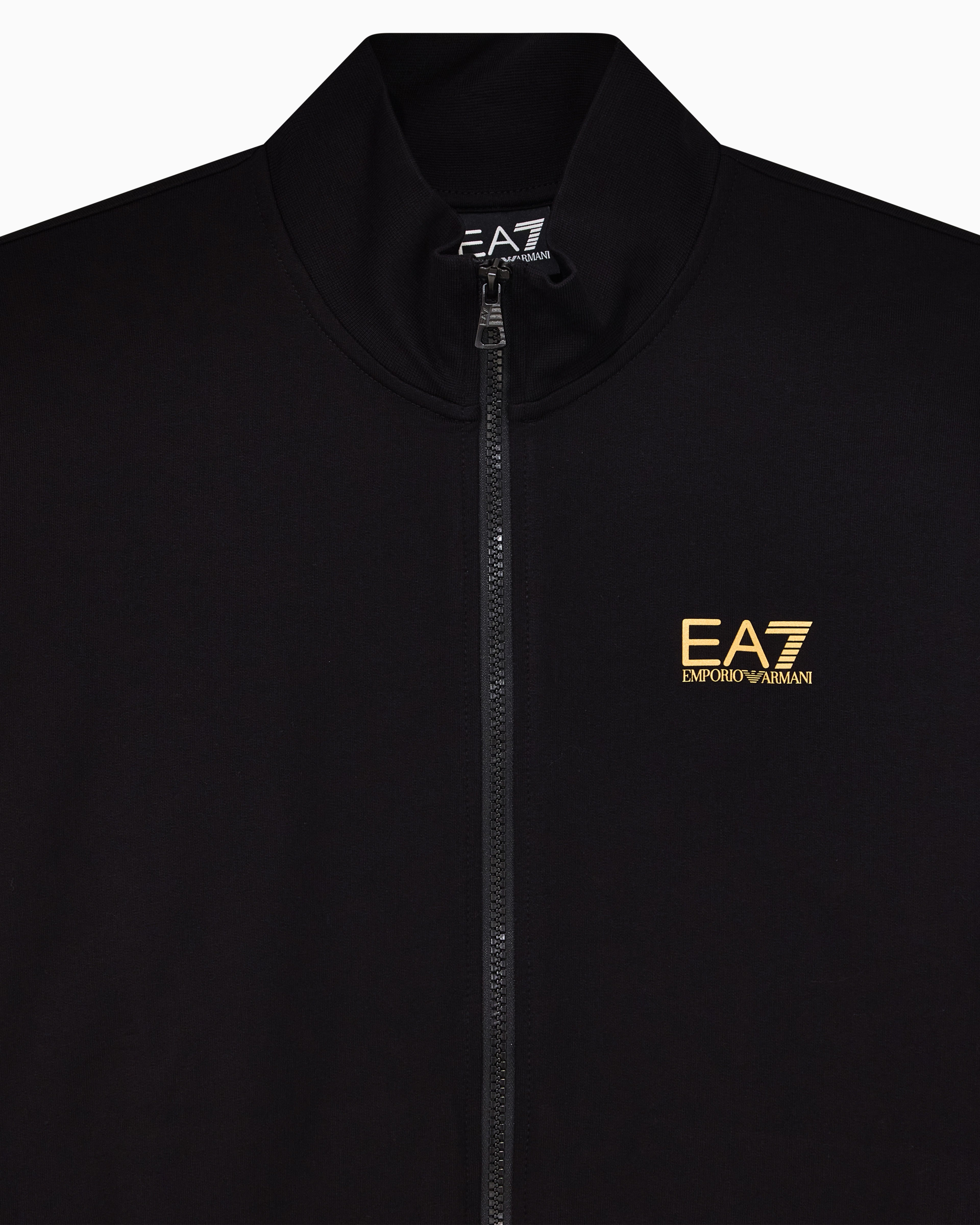 EA7 Cotton suit with zip and stand collar Core Identity