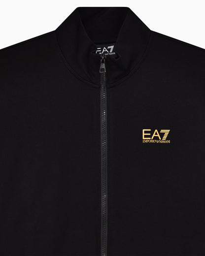 EA7 Cotton suit with zip and stand collar Core Identity