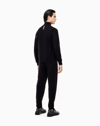 EA7 Cotton suit with zip and stand collar Core Identity