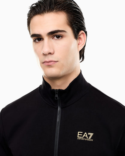 EA7 Cotton suit with zip and stand collar Core Identity