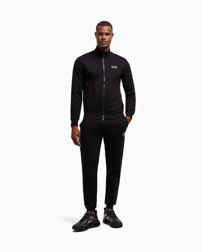 EA7 Cotton suit with zip and stand collar Core Identity
