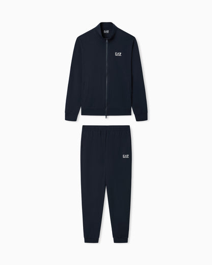EA7 Cotton suit with zip and stand collar Core Identity
