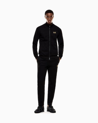 EA7 Cotton suit with a stand collar and zip Core Identity