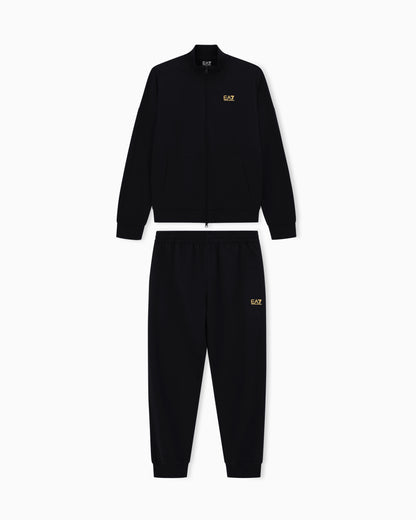 EA7 Cotton suit with a stand collar and zip Core Identity