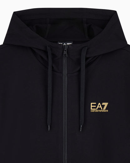EA7 Cotton two-piece suit with a zip hoodie Core Identity