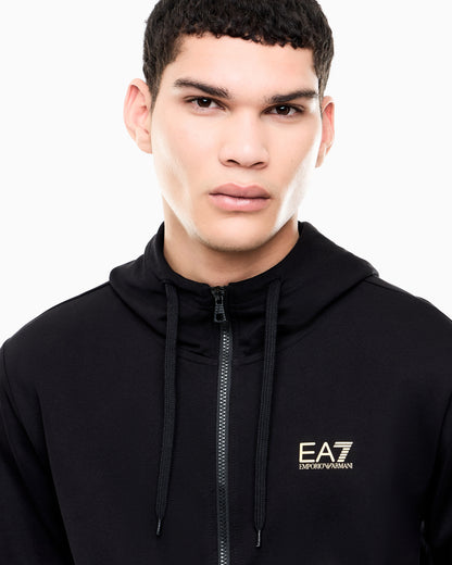 EA7 Cotton two-piece suit with a zip hoodie Core Identity