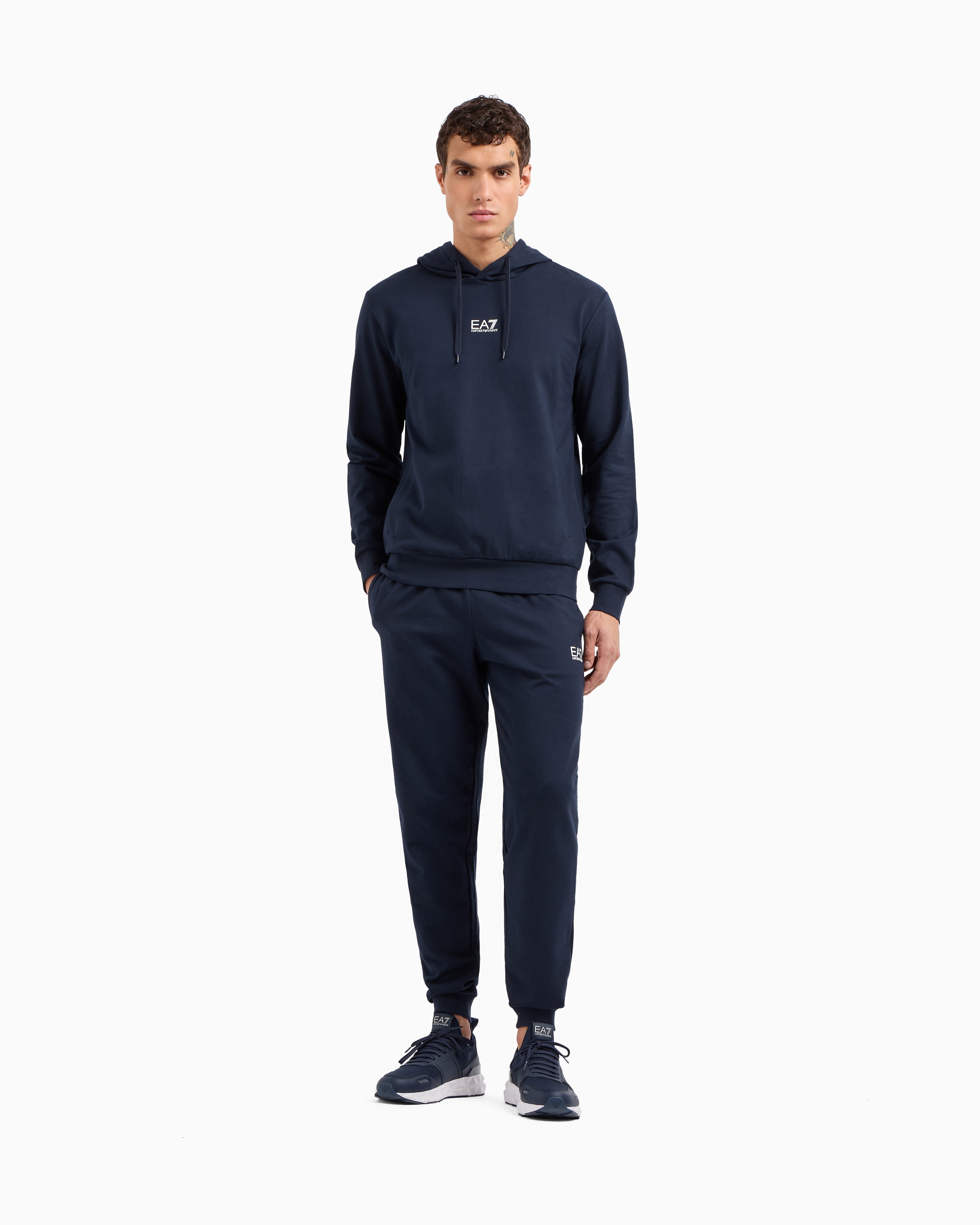 EA7 Cotton business suit with hoodie and joggers Core Identity