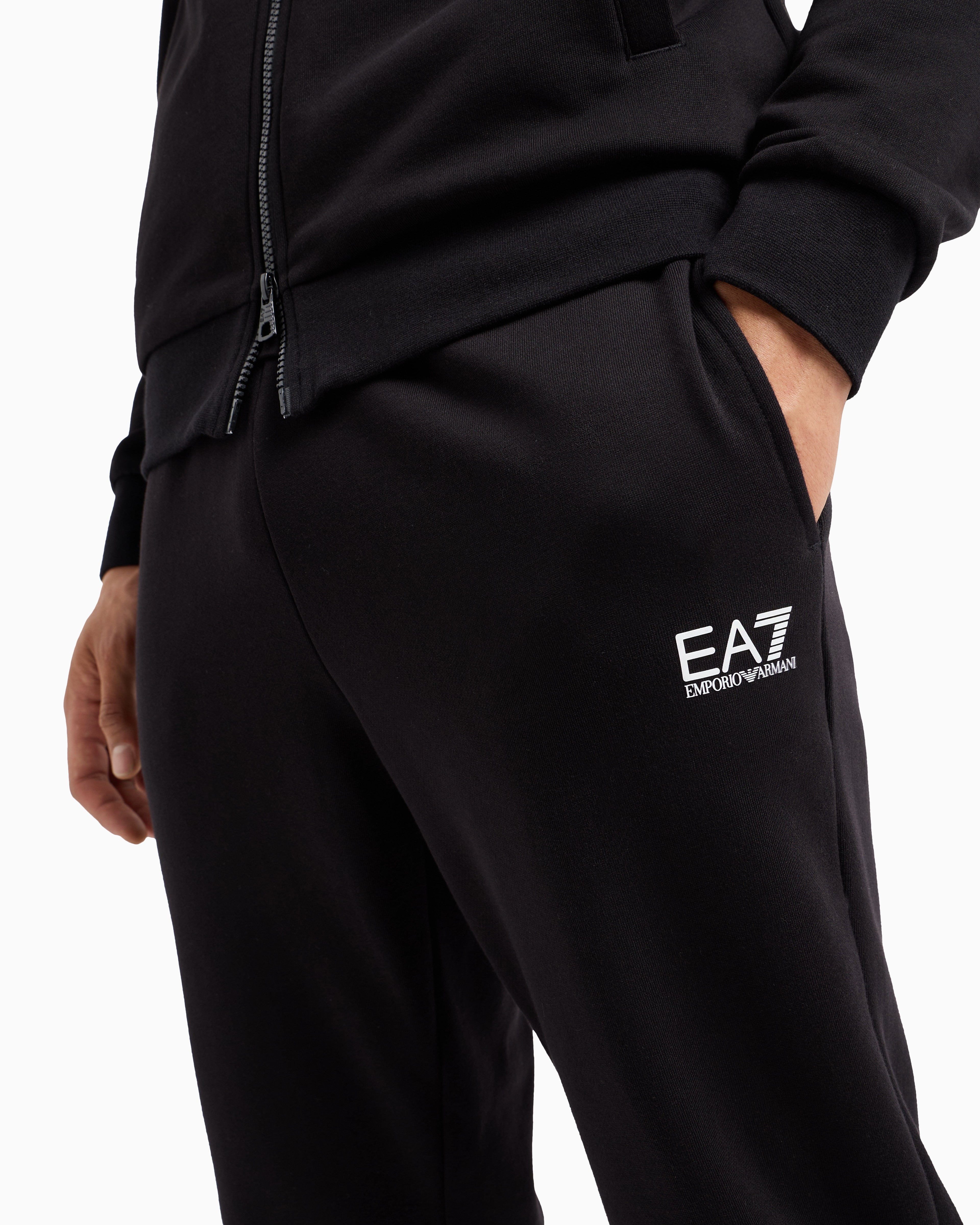 EA7 Core Identity cotton-blend hooded tracksuit