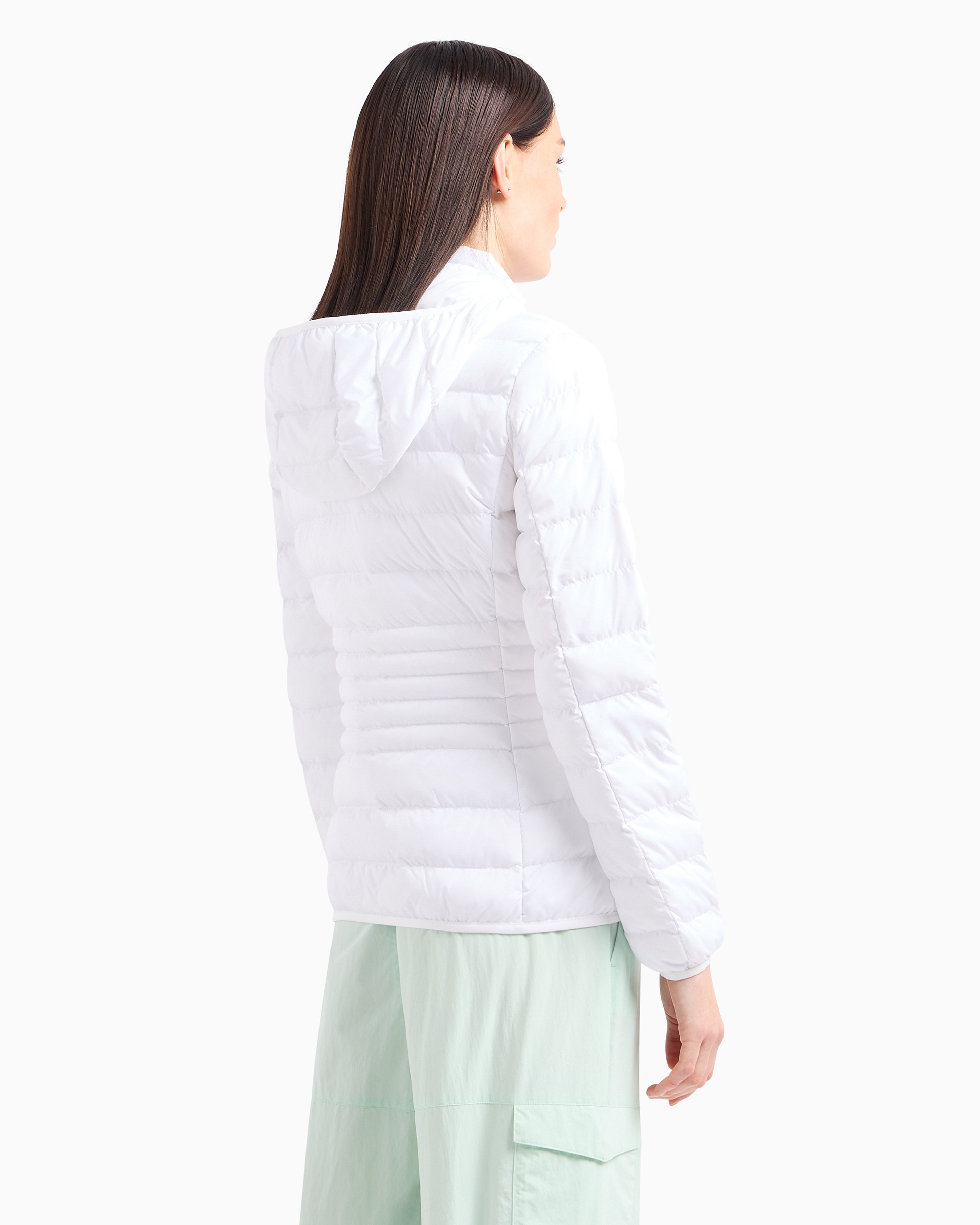 EA7 Core Lady recycled technical fabric padded hooded jacket