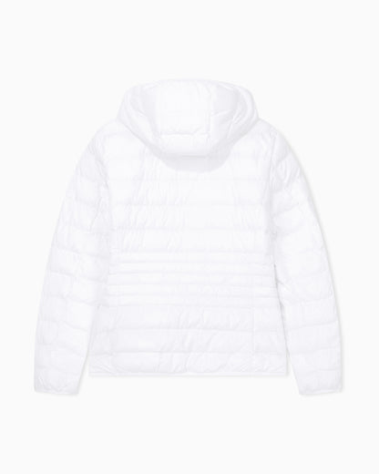 EA7 Padded jacket in technical fabric with a hood and zipper