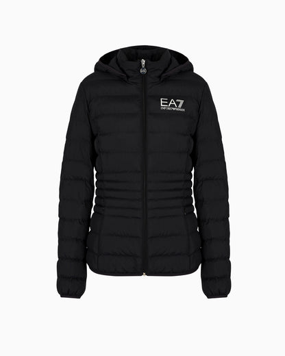 EA7 Core Lady recycled technical fabric padded hooded jacket