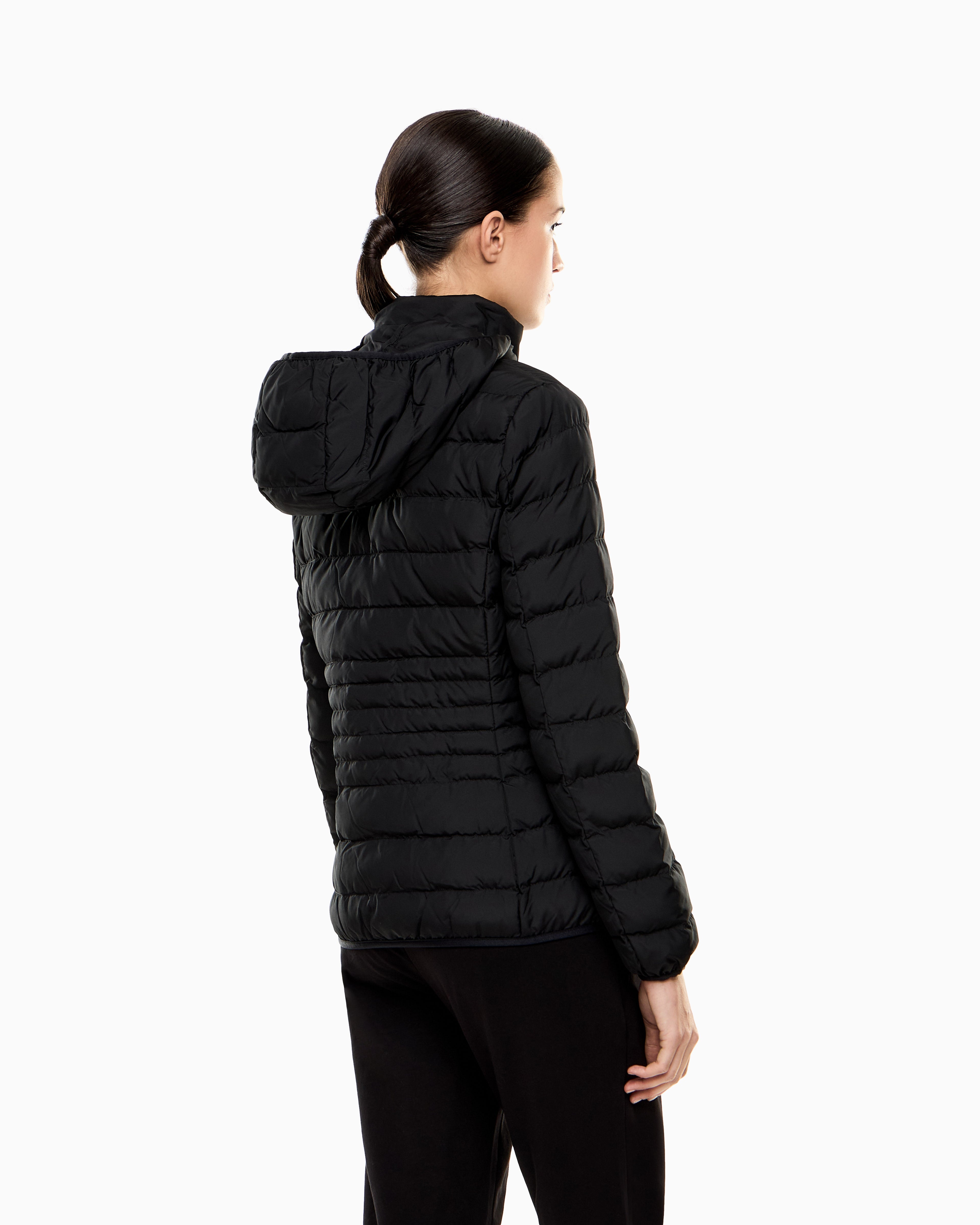 EA7 Core Lady recycled technical fabric padded hooded jacket