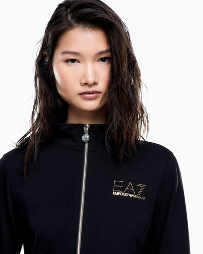 EA7 Evolution stretch-viscose blend zip-up sweatshirt