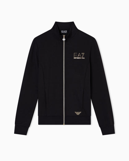 EA7 Evolution stretch-viscose blend zip-up sweatshirt