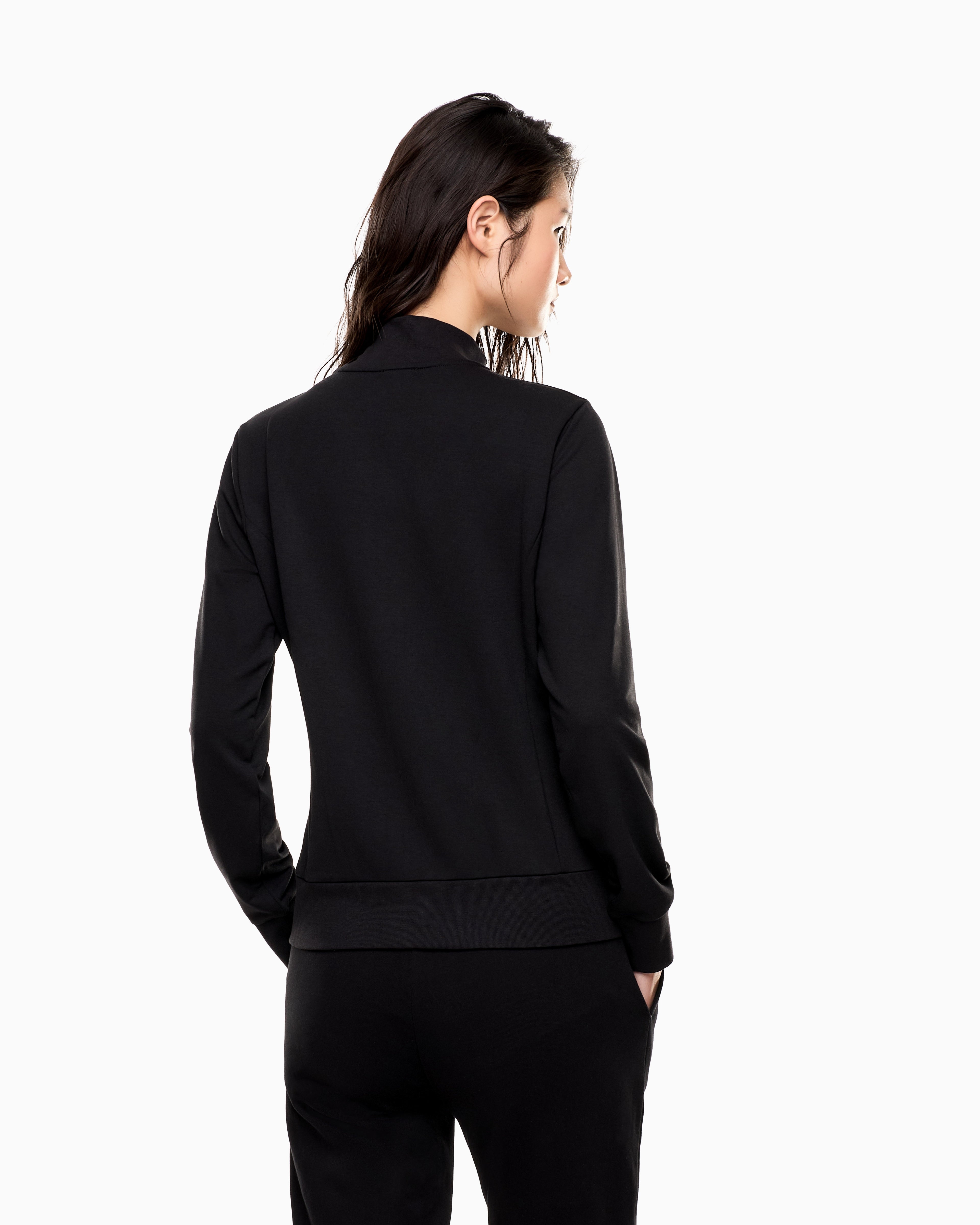 EA7 Evolution stretch-viscose blend zip-up sweatshirt