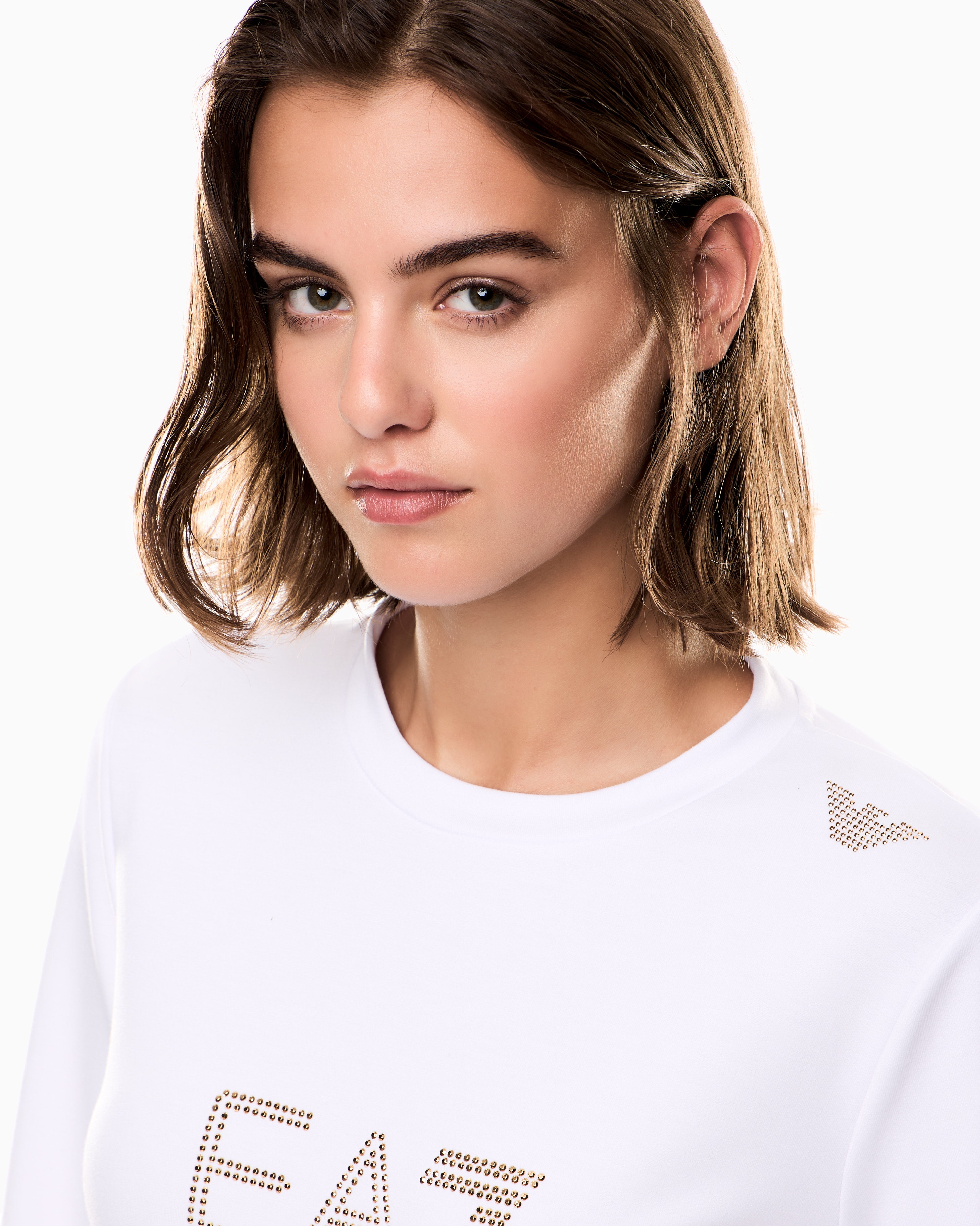 EA7 Stretch sweatshirt in a viscose blend with studs Evolution