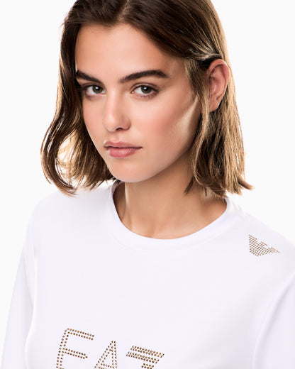 EA7 Stretch sweatshirt in a viscose blend with studs Evolution