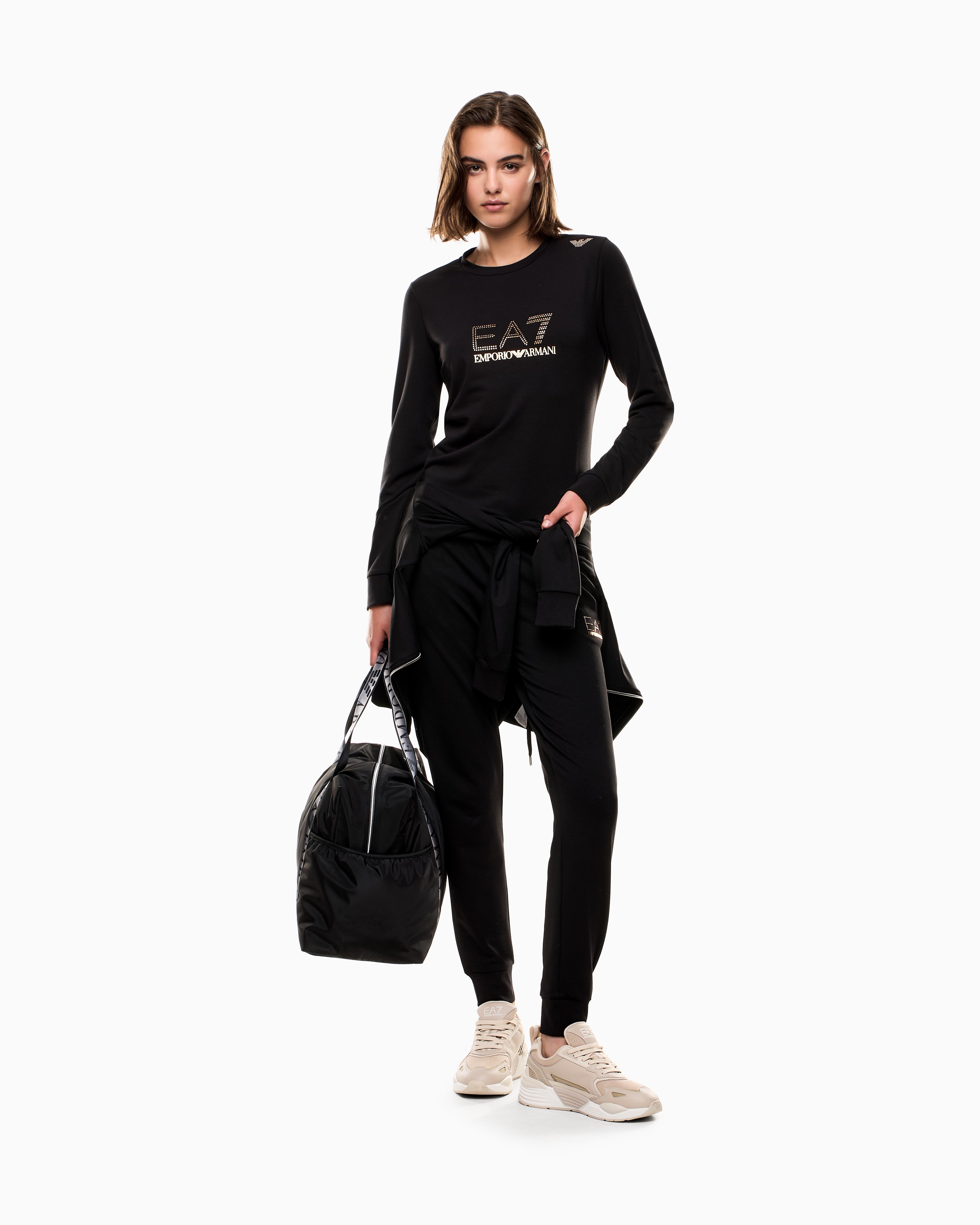EA7 Evolution stretch viscose-blend crew-neck sweatshirt