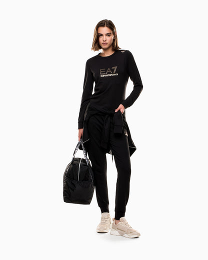 EA7 Stretch sweatshirt in a viscose blend with studs Evolution