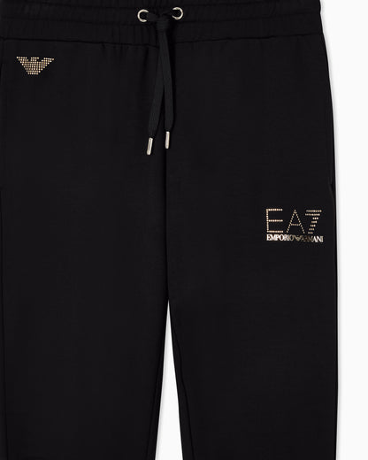 EA7 Viscose joggers with a studded logo and drawstring Evolution