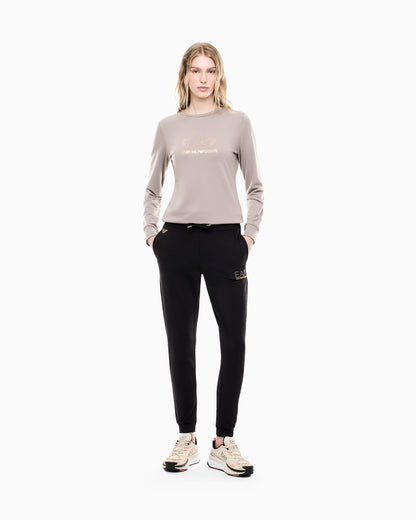EA7 Viscose joggers with a studded logo and drawstring Evolution