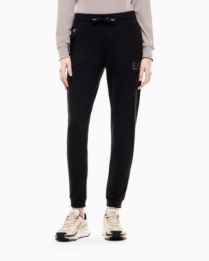 EA7 Viscose joggers with a studded logo and drawstring Evolution