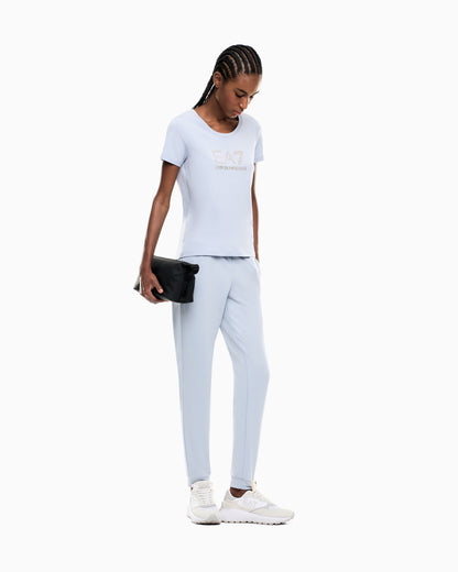 EA7 Viscose joggers with a studded logo and drawstring Evolution