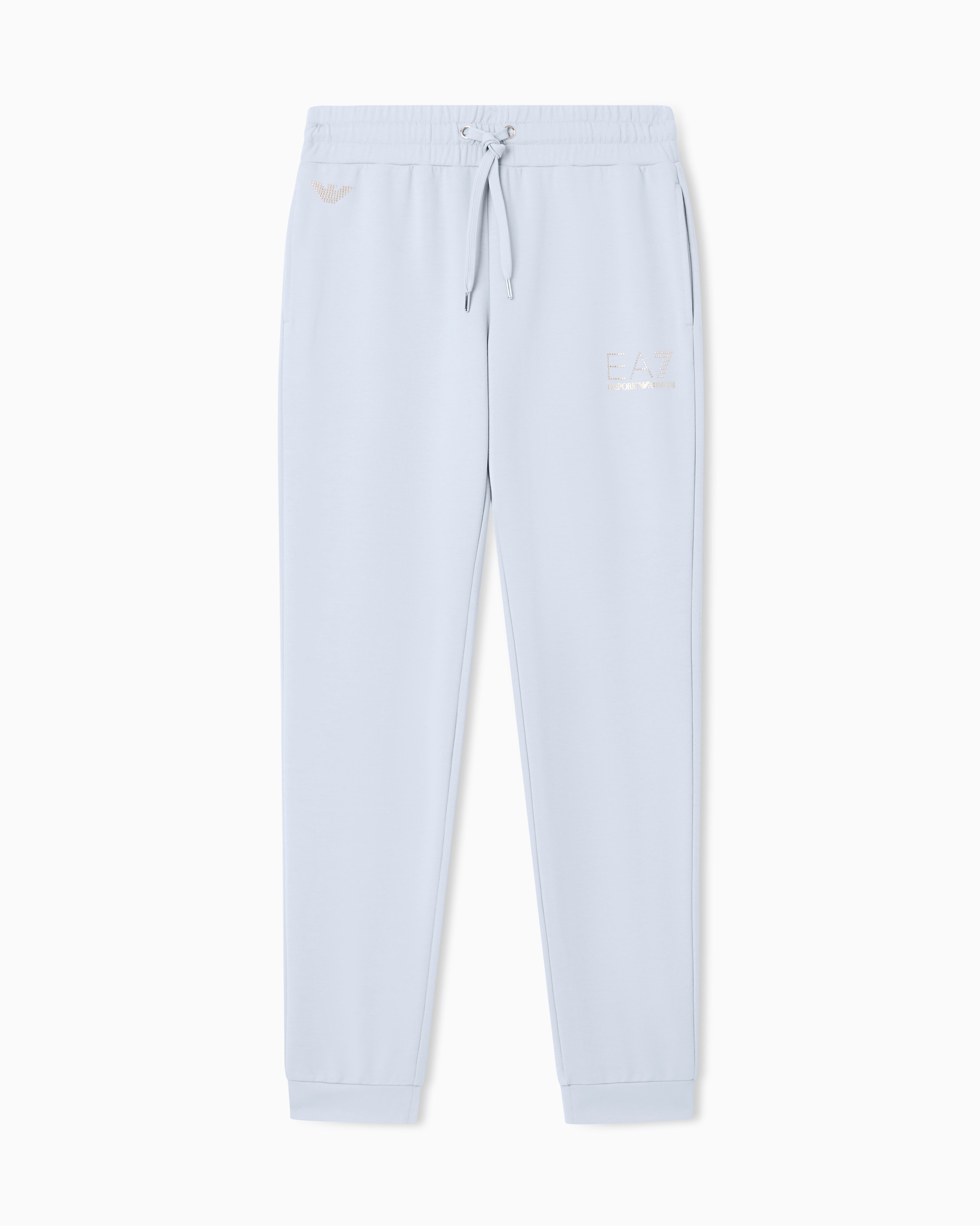 EA7 Viscose joggers with a studded logo and drawstring Evolution