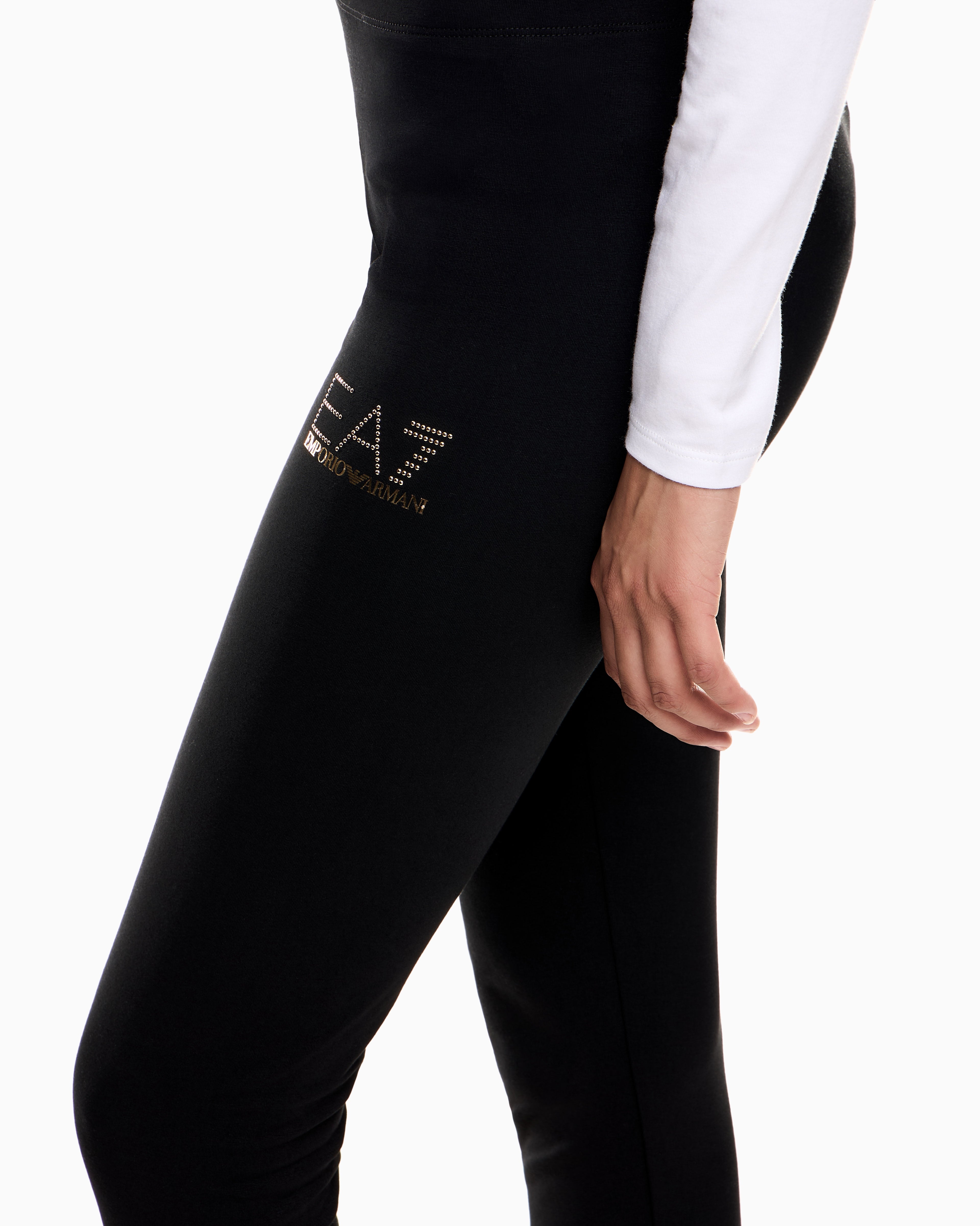 EA7 Evolution stretch cotton-jersey leggings