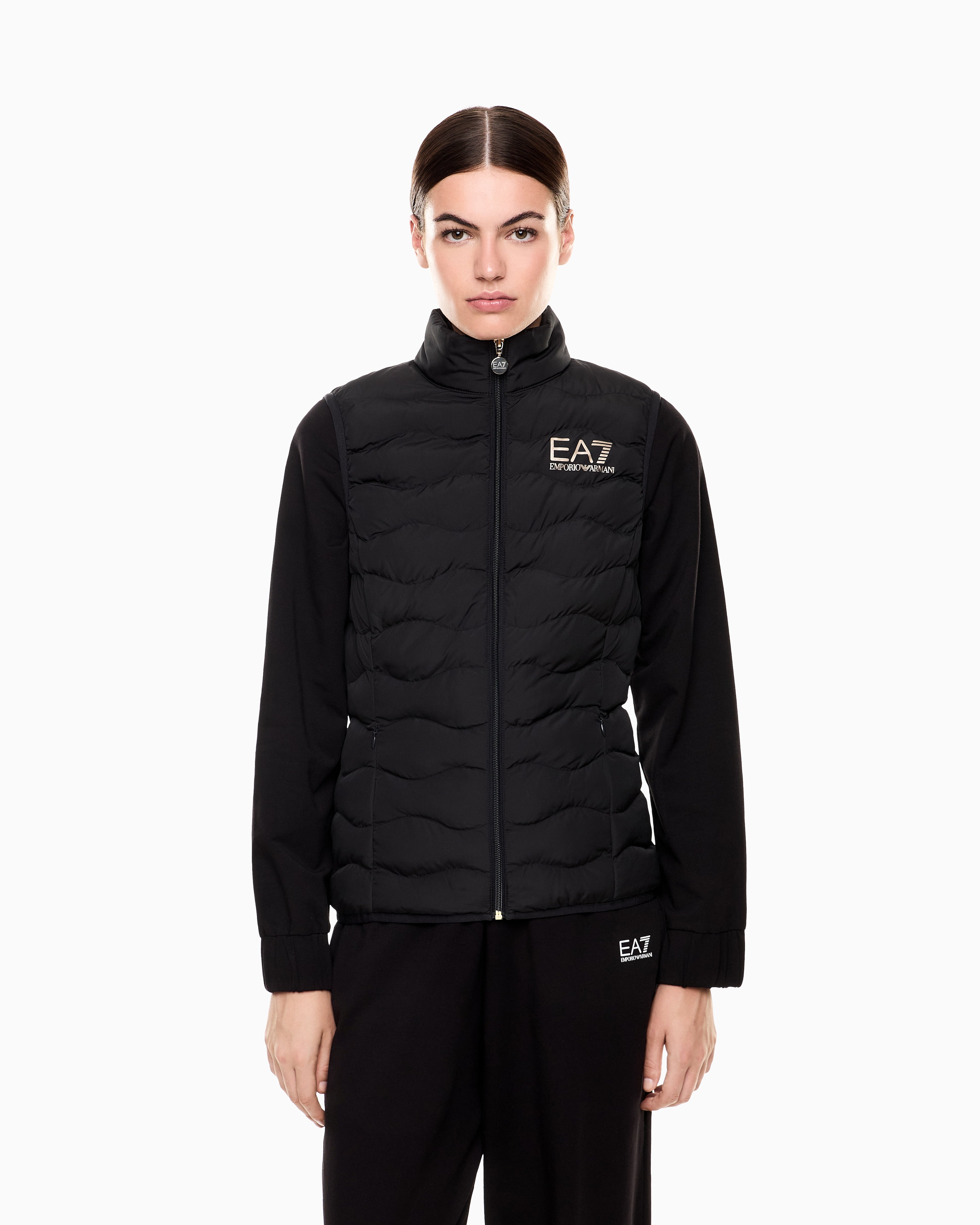 EA7 Nylon gilet with lightly padded wave quilting Core Lady