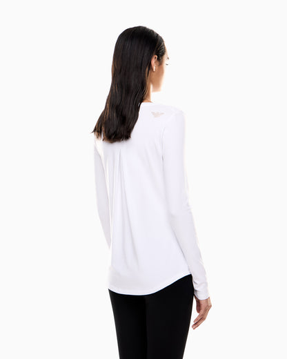 EA7 Evolution stretch cotton and modal long-sleeved T-shirt