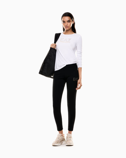 EA7 Evolution stretch cotton and modal long-sleeved T-shirt