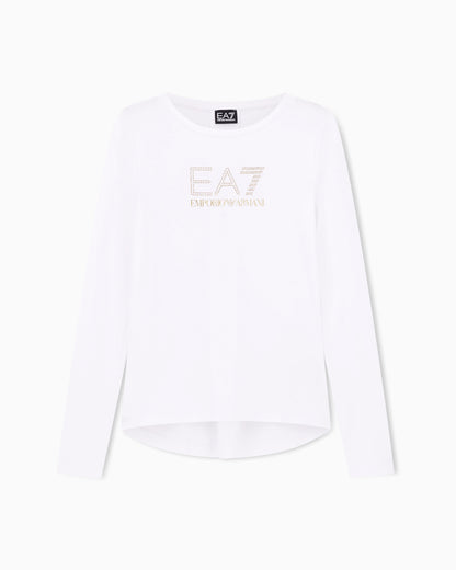 EA7 Evolution stretch cotton and modal long-sleeved T-shirt