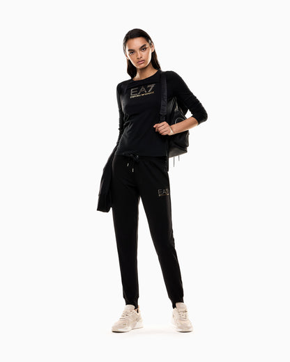 EA7 Stretch t-shirt with crew neck and long sleeves Evolution