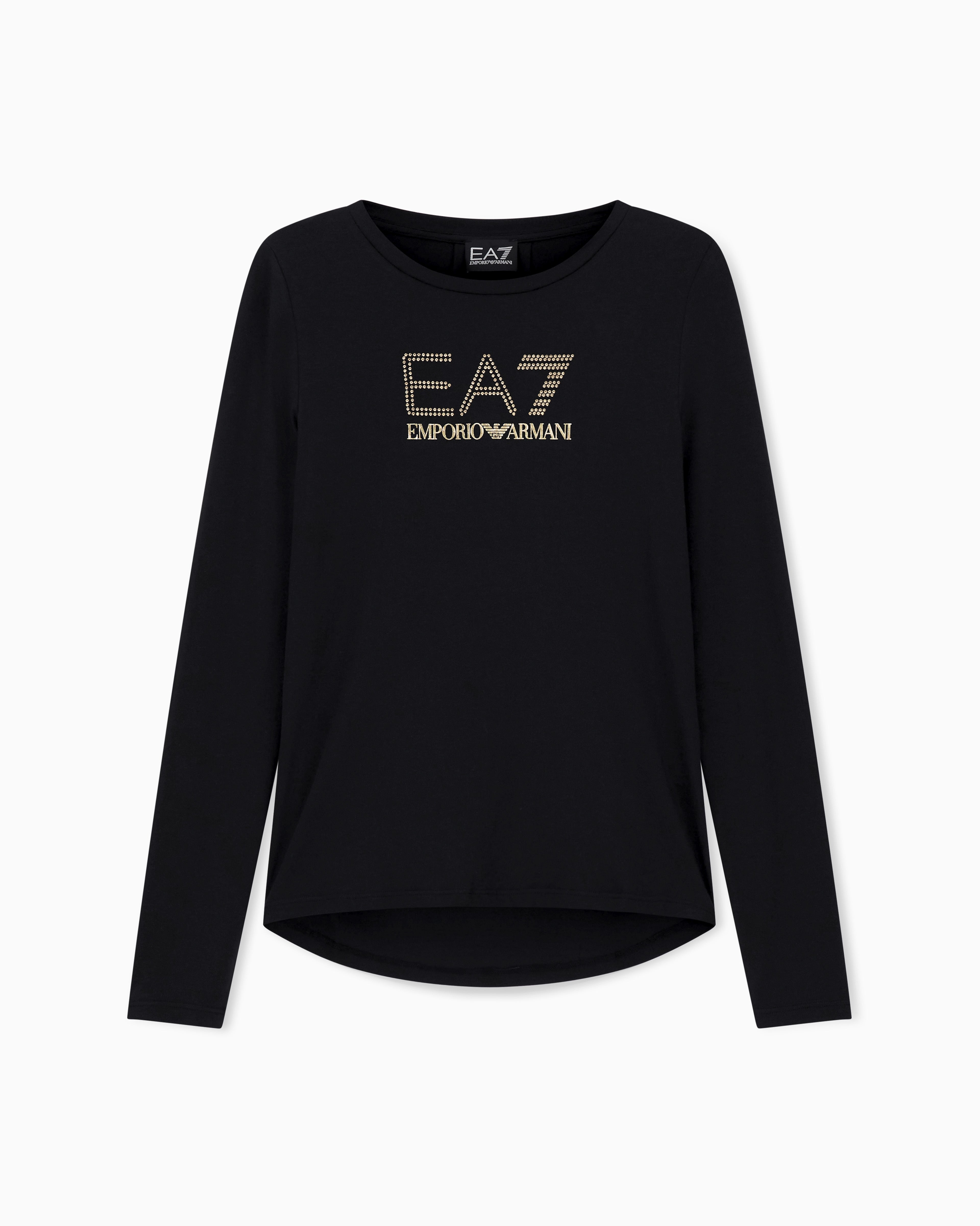 EA7 Stretch t-shirt with crew neck and long sleeves Evolution