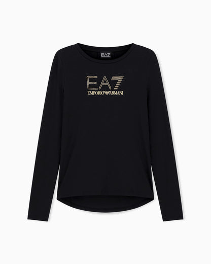 EA7 Stretch t-shirt with crew neck and long sleeves Evolution