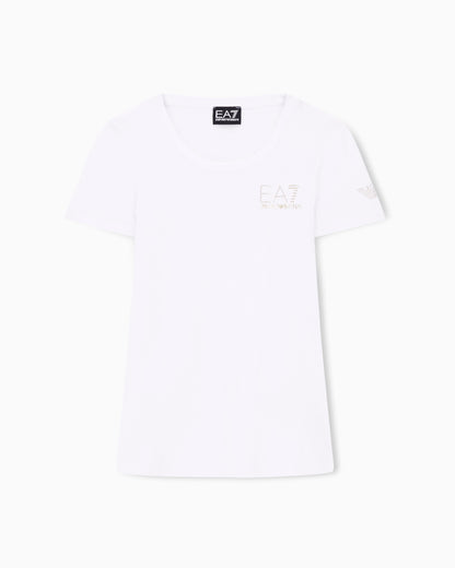 EA7 Stretch crew neck slim t-shirt with micro studs Evolution