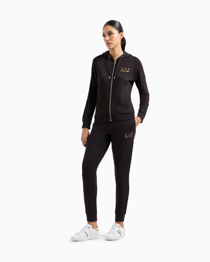 EA7 Viscose suit with a zip-up hoodie and micro-studs Tracksuit