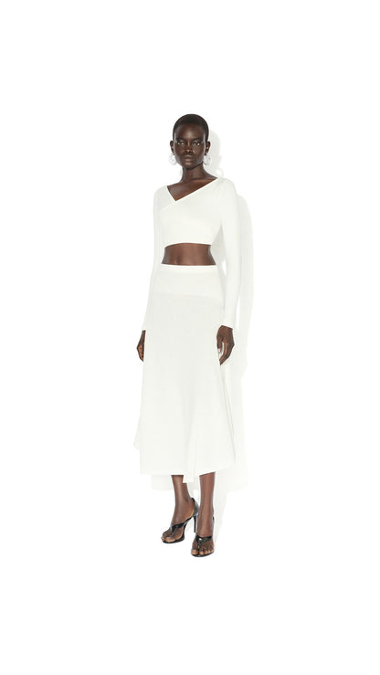 Alaïa Asymmetric Cotton Crepe Skirt