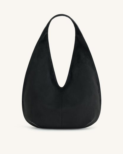 Jw Pei Dara Faux Suede Hobo Bag Black